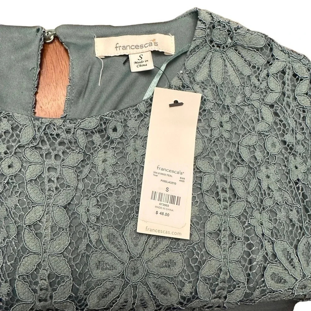 Francesca’s Teal A-Line Mini Dress - NWT - Size Small - Picture 8 of 9